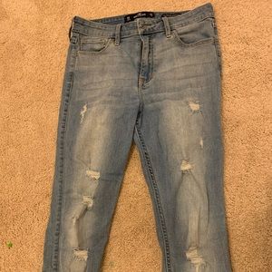 High Rise Crop Super Skinny Hollister Jeans